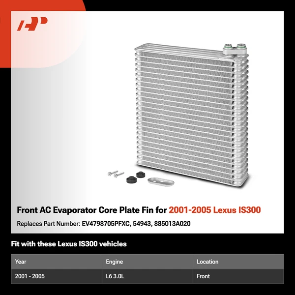 Front AC Evaporator Core Plate Fin for 2001-2005 Lexus IS300