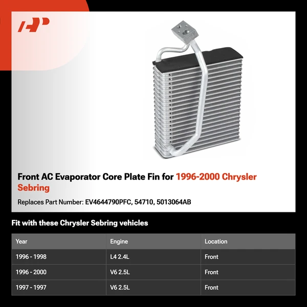 Front AC Evaporator Core Plate Fin for 1996-2000 Chrysler Sebring