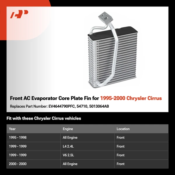 Front AC Evaporator Core Plate Fin for 1995-2000 Chrysler Cirrus