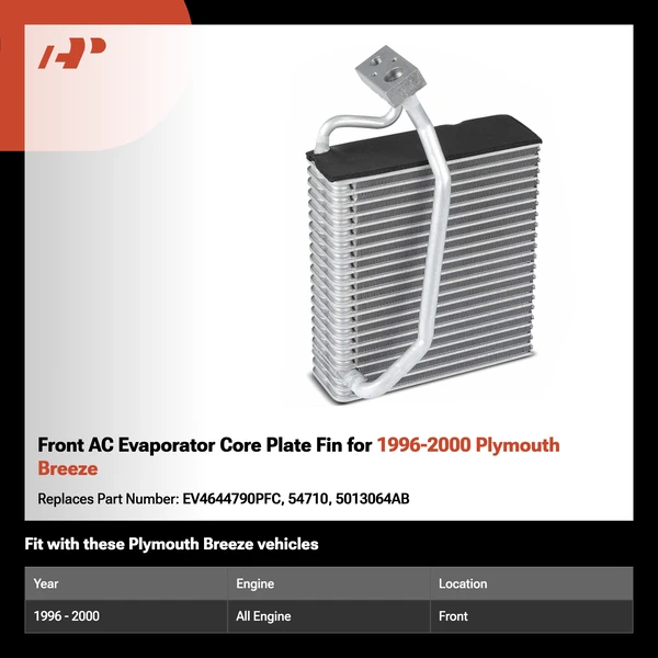 Front AC Evaporator Core Plate Fin for 1996-2000 Plymouth Breeze