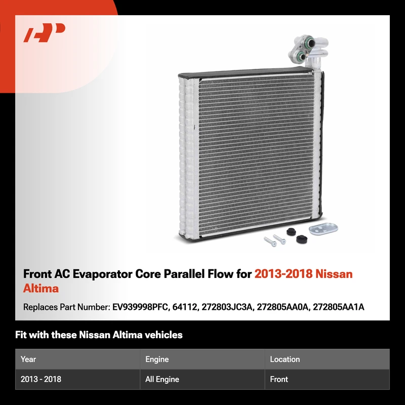 Front AC Evaporator Core Parallel Flow for 2013-2018 Nissan Altima