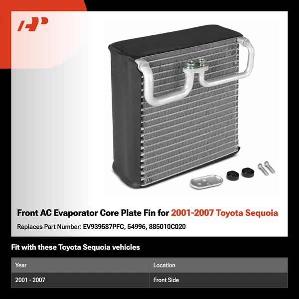 Front AC Evaporator Core Plate Fin for 2001-2007 Toyota Sequoia