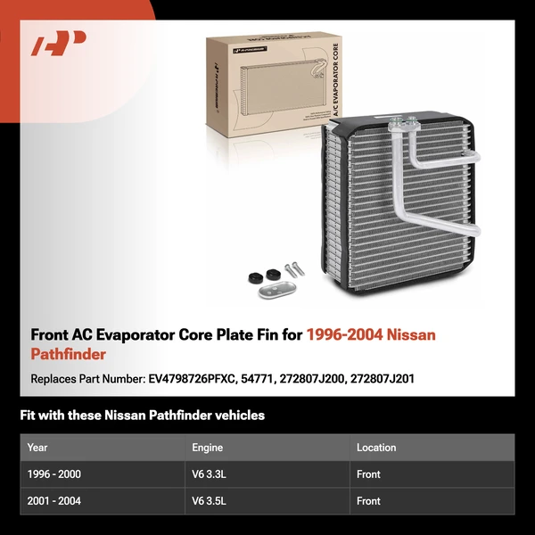 Front AC Evaporator Core Plate Fin for 1996-2004 Nissan Pathfinder