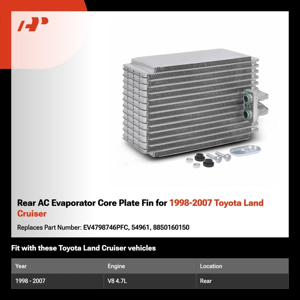 Rear AC Evaporator Core Plate Fin for 1998-2007 Toyota Land Cruiser