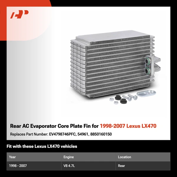 Rear AC Evaporator Core Plate Fin for 1998-2007 Lexus LX470