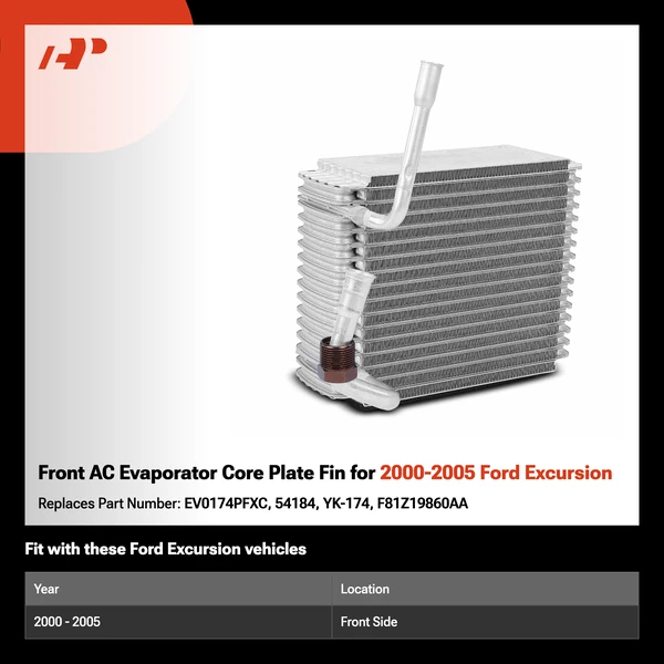 Front AC Evaporator Core Plate Fin for 2000-2005 Ford Excursion