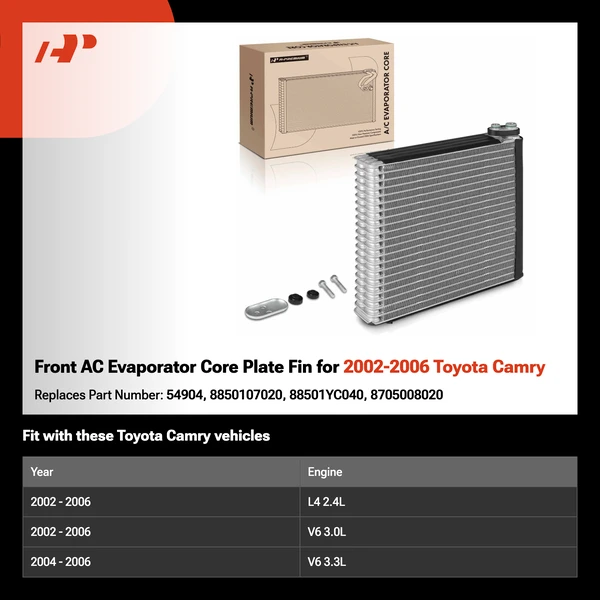 Front AC Evaporator Core Plate Fin for 2002-2006 Toyota Camry