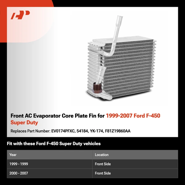 Front AC Evaporator Core Plate Fin for 1999-2007 Ford F-450 Super Duty