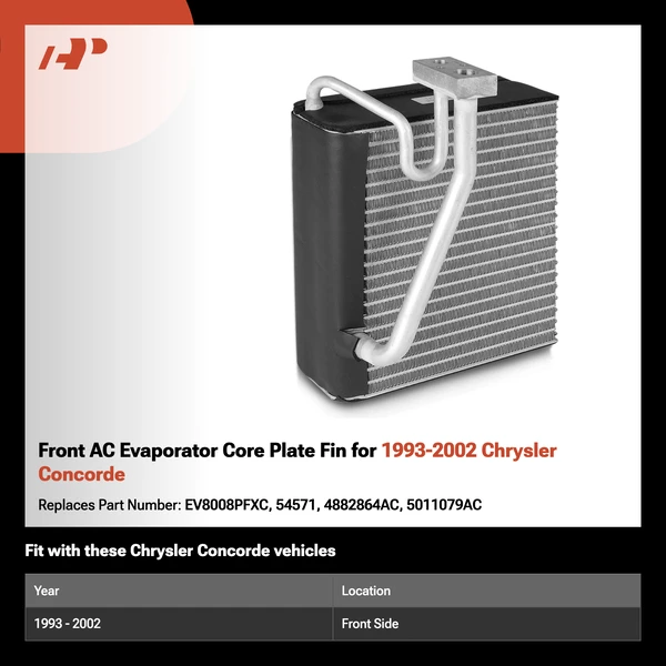Front AC Evaporator Core Plate Fin for 1993-2002 Chrysler Concorde