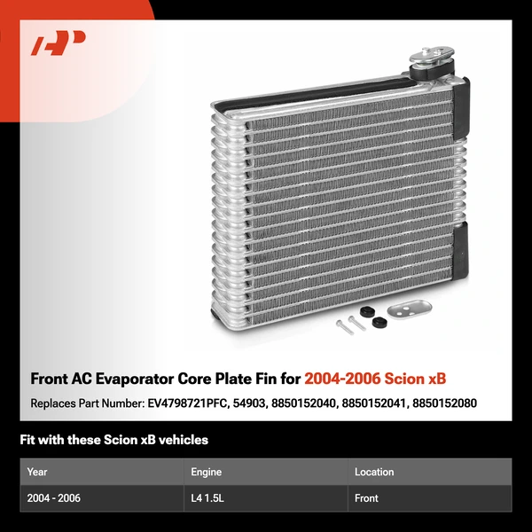 Front AC Evaporator Core Plate Fin for 2004-2006 Scion xB