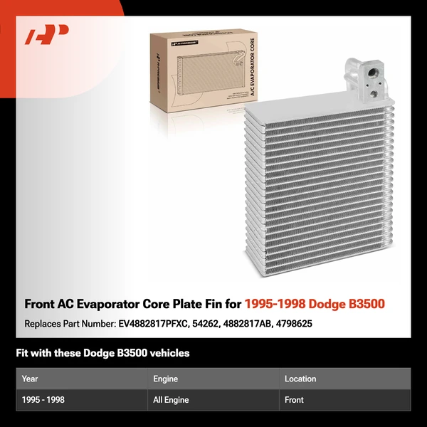 Front AC Evaporator Core Plate Fin for 1995-1998 Dodge B3500