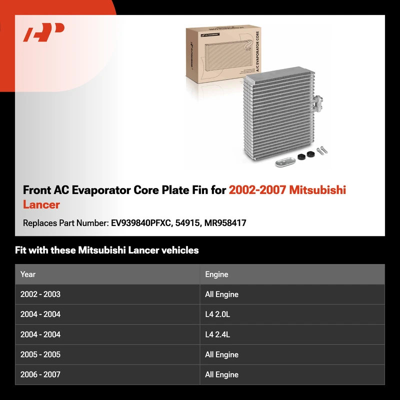 Front AC Evaporator Core Plate Fin for 2002-2007 Mitsubishi Lancer