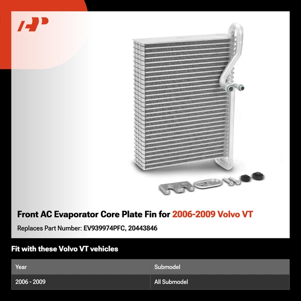 Front AC Evaporator Core Plate Fin for 2006-2009 Volvo VT