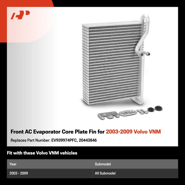 Front AC Evaporator Core Plate Fin for 2003-2009 Volvo VNM