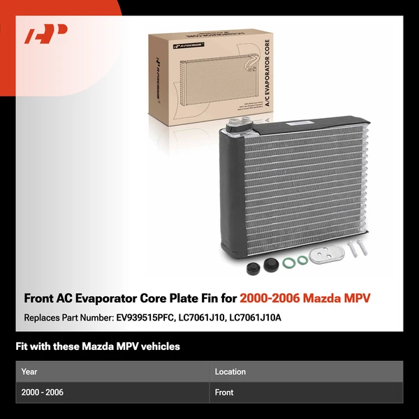 Front AC Evaporator Core Plate Fin for 2000-2006 Mazda MPV