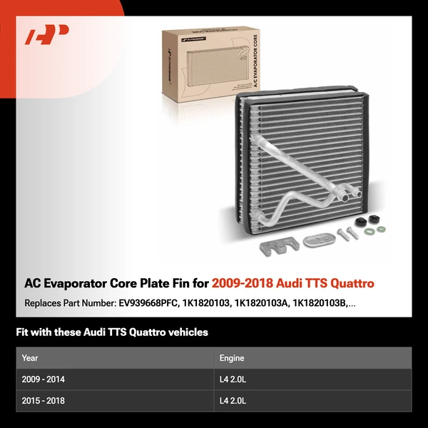 AC Evaporator Core Plate Fin for 2009-2018 Audi TTS Quattro