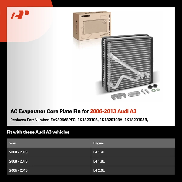 AC Evaporator Core Plate Fin for 2006-2013 Audi A3