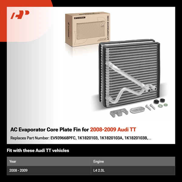 AC Evaporator Core Plate Fin for 2008-2009 Audi TT