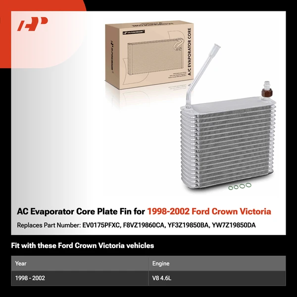AC Evaporator Core Plate Fin for 1998-2002 Ford Crown Victoria