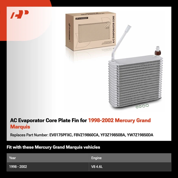 AC Evaporator Core Plate Fin for 1998-2002 Mercury Grand Marquis