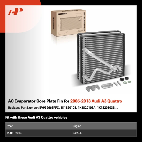 AC Evaporator Core Plate Fin for 2006-2013 Audi A3 Quattro