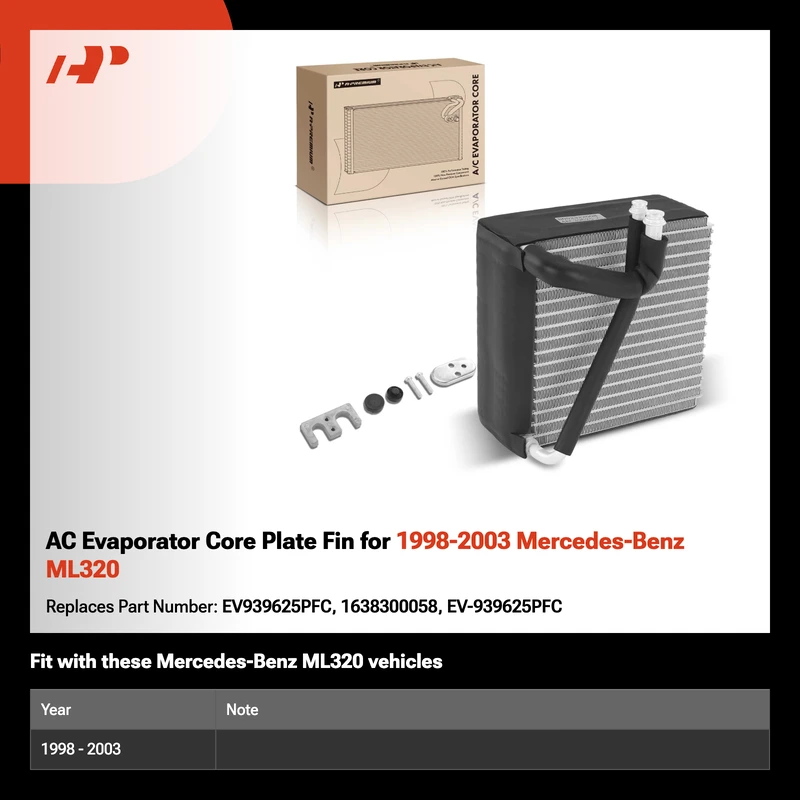AC Evaporator Core Plate Fin for 1998-2003 Mercedes-Benz ML320