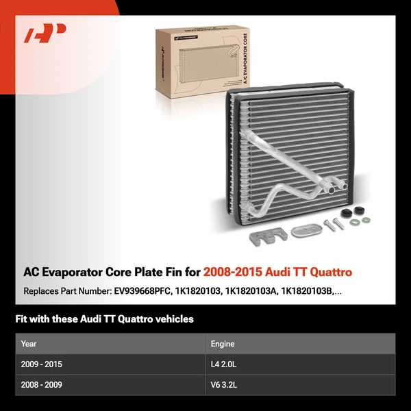 AC Evaporator Core Plate Fin for 2008-2015 Audi TT Quattro