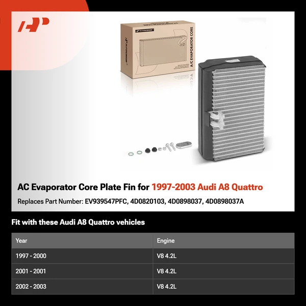 AC Evaporator Core Plate Fin for 1997-2003 Audi A8 Quattro