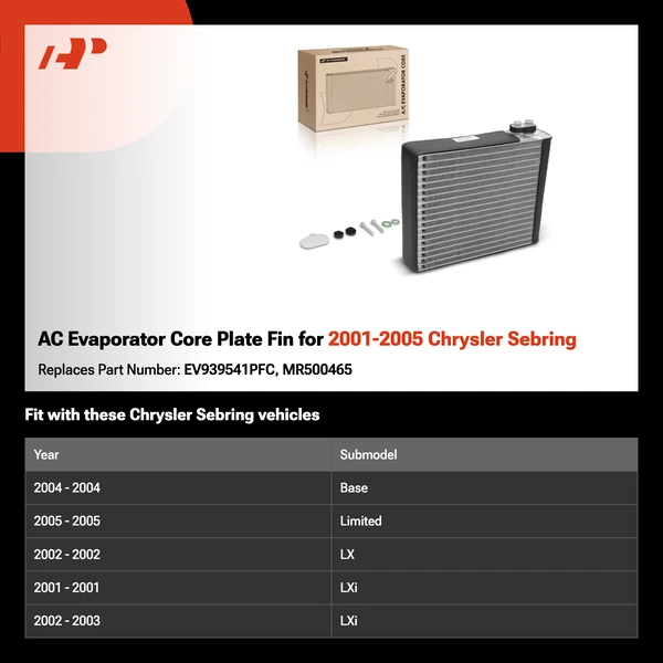 AC Evaporator Core Plate Fin for 2001-2005 Chrysler Sebring