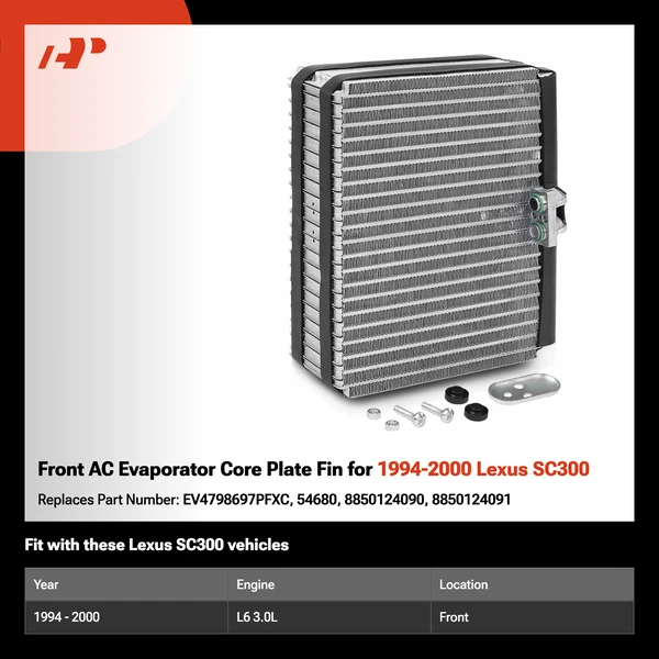 Front AC Evaporator Core Plate Fin for 1994-2000 Lexus SC300