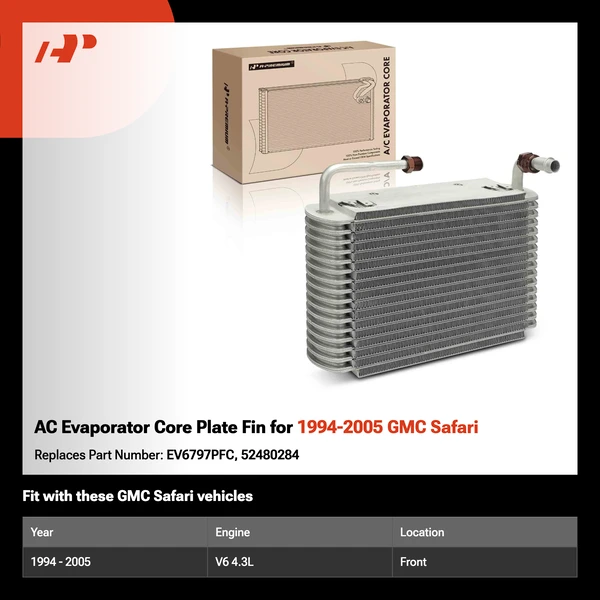 AC Evaporator Core Plate Fin for 1994-2005 GMC Safari