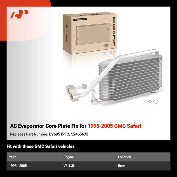 AC Evaporator Core Plate Fin for 1995-2005 GMC Safari