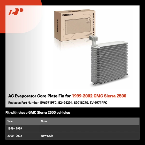AC Evaporator Core Plate Fin for 1999-2002 GMC Sierra 2500