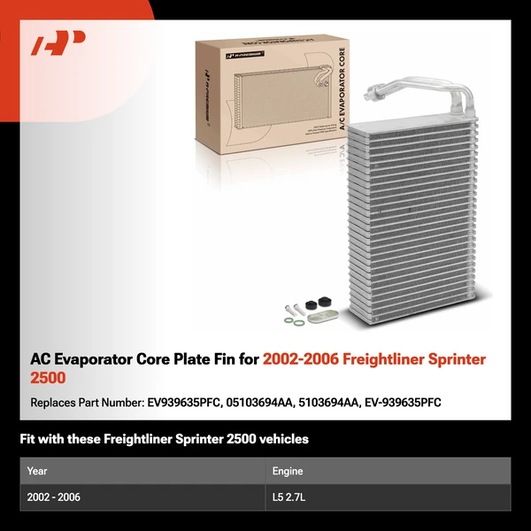 AC Evaporator Core Plate Fin for 2002-2006 Freightliner Sprinter 2500