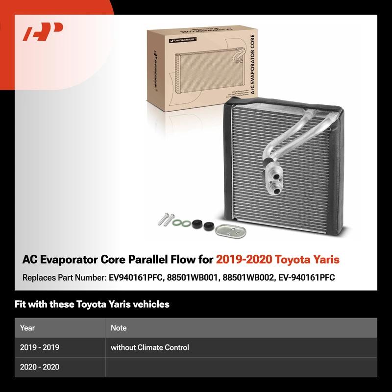 AC Evaporator Core Parallel Flow for 2019-2020 Toyota Yaris