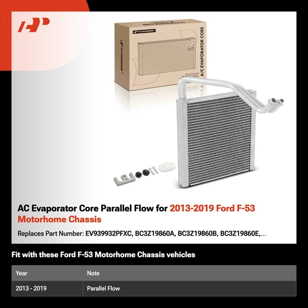 AC Evaporator Core Parallel Flow for 2013-2019 Ford F-53 Motorhome Chassis