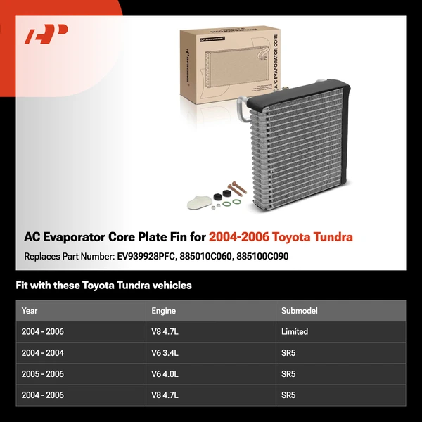 AC Evaporator Core Plate Fin for 2004-2006 Toyota Tundra