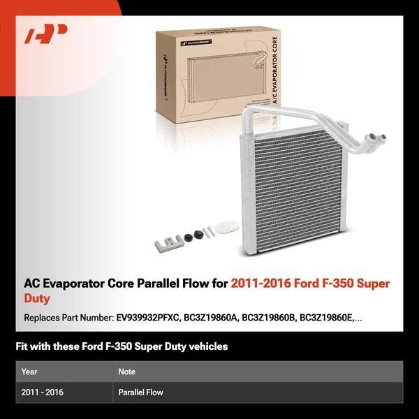 AC Evaporator Core Parallel Flow for 2011-2016 Ford F-350 Super Duty