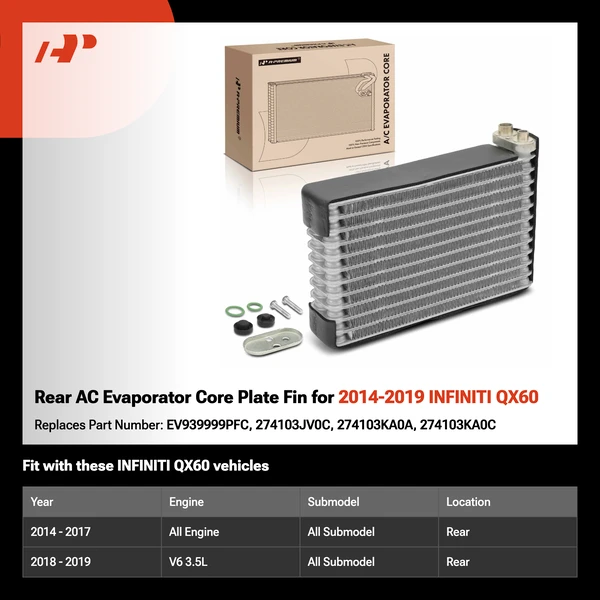 Rear AC Evaporator Core Plate Fin for 2014-2019 INFINITI QX60