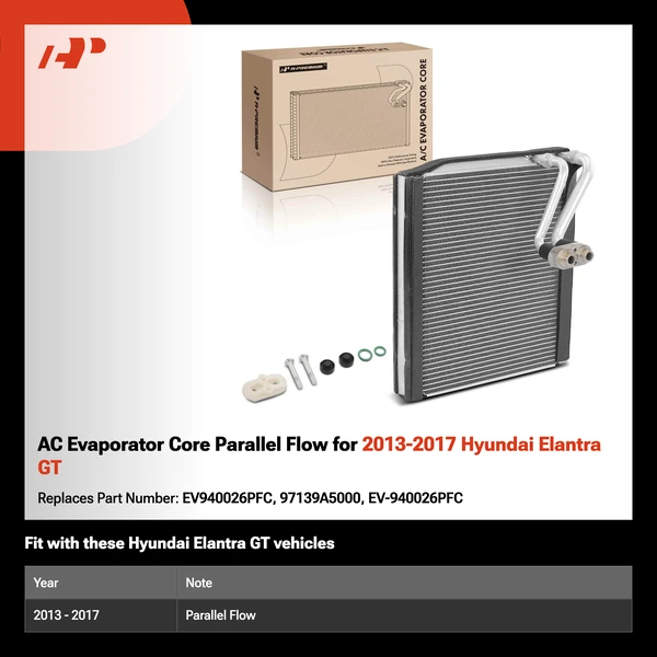 AC Evaporator Core Parallel Flow for 2013-2017 Hyundai Elantra GT