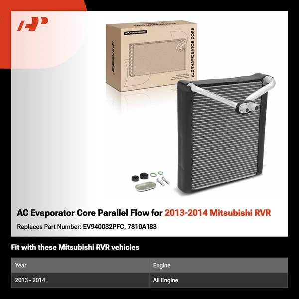 AC Evaporator Core Parallel Flow for 2013-2014 Mitsubishi RVR