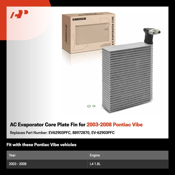 AC Evaporator Core Plate Fin for 2003-2008 Pontiac Vibe