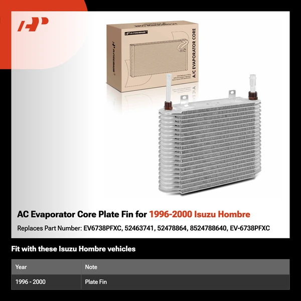 AC Evaporator Core Plate Fin for 1996-2000 Isuzu Hombre