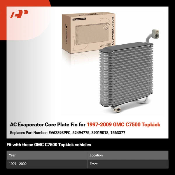 AC Evaporator Core Plate Fin for 1997-2009 GMC C7500 Topkick