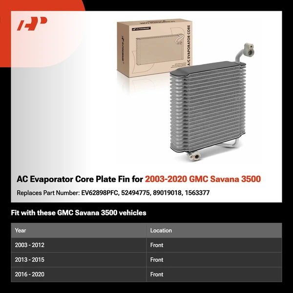 AC Evaporator Core Plate Fin for 2003-2020 GMC Savana 3500