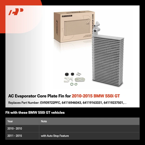 AC Evaporator Core Plate Fin for 2010-2015 BMW 550i GT