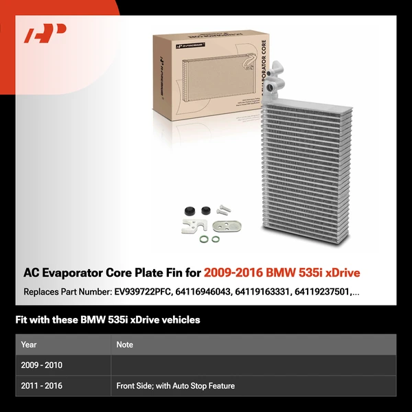 AC Evaporator Core Plate Fin for 2009-2016 BMW 535i xDrive