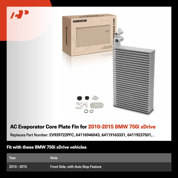 AC Evaporator Core Plate Fin for 2010-2015 BMW 750i xDrive