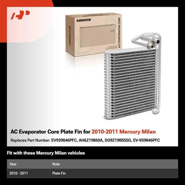 AC Evaporator Core Plate Fin for 2010-2011 Mercury Milan