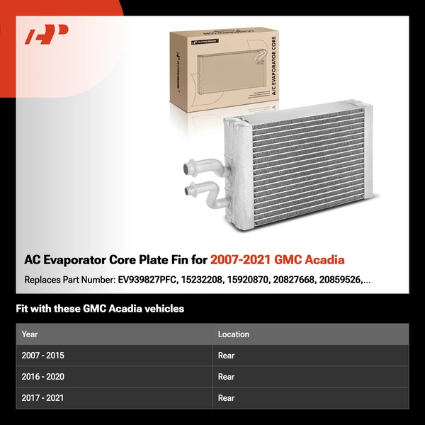 AC Evaporator Core Plate Fin for 2007-2021 GMC Acadia